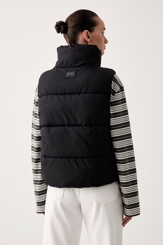 Γυναικείο μαύρο αμάνικο μπουφάν - DKNY DP6V3145 Γυναικείο μαύρο αμάνικο μπουφάν - DKNY DP6V3145