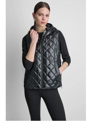 Γυναικείο μαύρο καπιτονέ αμάνικο μπουφάν - DKNY DP6V3180