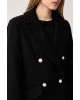 Γυναικείο μαύρο μάλλινο παλτό - DKNY DLEMWZ36