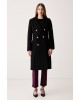 Γυναικείο μαύρο μάλλινο παλτό - DKNY DLEMWZ36