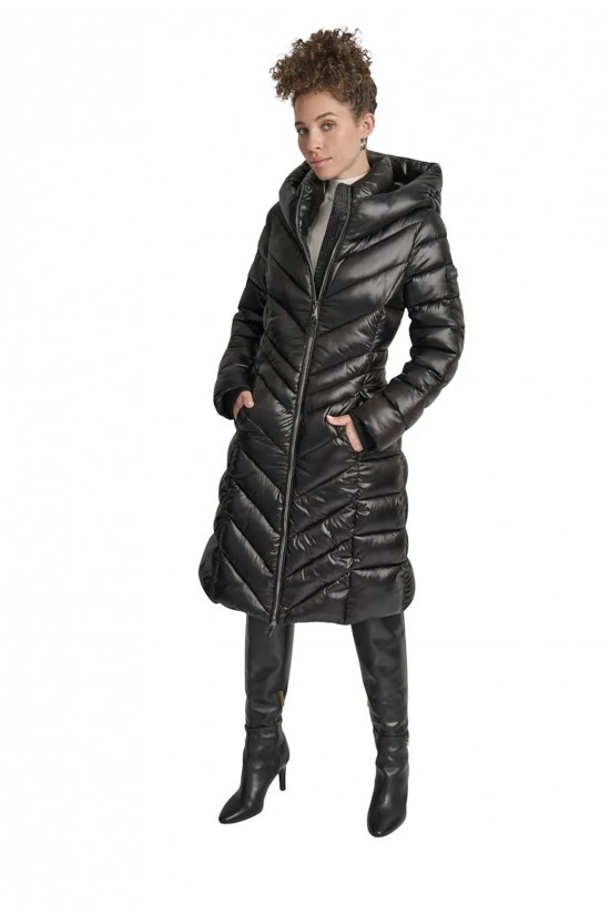 Γυναικείο μαύρο puffer μπουφάν - DKNY DLEMPW58 Γυναικείο μαύρο puffer μπουφάν - DKNY DLEMPW58