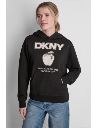 Γυναικείο μαύρο φούτερ με λογότυπο - DKNY DJ6T1805