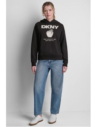 Γυναικείο μαύρο φούτερ με λογότυπο - DKNY DJ6T1805