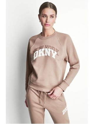 Γυναικείο καφέ φούτερ με λογότυπο - DKNY DP6T1755