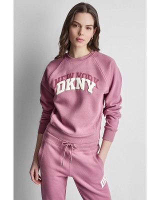 Γυναικείο ροζ φούτερ με λογότυπο - DKNY DP6T1755