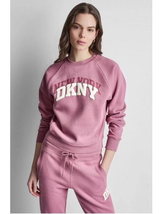 Γυναικείο ροζ φούτερ με λογότυπο - DKNY DP6T1755