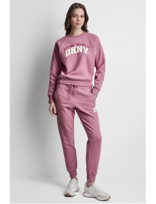 Γυναικείο ροζ φούτερ με λογότυπο - DKNY DP6T1755