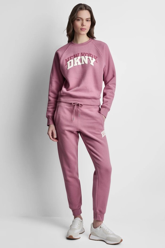 Γυναικείο ροζ φούτερ με λογότυπο - DKNY DP6T1755 Γυναικείο ροζ φούτερ με λογότυπο - DKNY DP6T1755