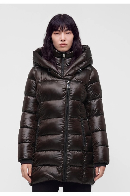 Γυναικείο σκούρο καφέ puffer μπουφάν - DKNY DLEMPU99 Fig Γυναικείο σκούρο καφέ puffer μπουφάν - DKNY DLEMPU99 Fig