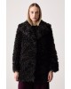 Γυναικείο σκούρο καφέ πανωφόρι με γούνα - DKNY DLEMFW97
