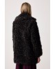 Γυναικείο σκούρο καφέ πανωφόρι με γούνα - DKNY DLEMFW97