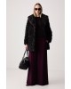 Γυναικείο σκούρο καφέ πανωφόρι με γούνα - DKNY DLEMFW97