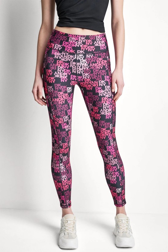 Γυναικείο ψηλόμεσο κολάν με logo - DKNY DP6P3491