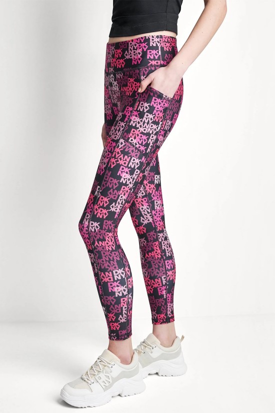 Γυναικείο ψηλόμεσο κολάν με logo - DKNY DP6P3491