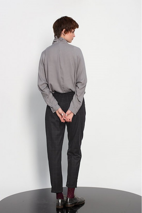 Γυναικεία μπλούζα με λοξό ντραπέ ζιβάγκο - Gaffer and Fluf LS70930.22