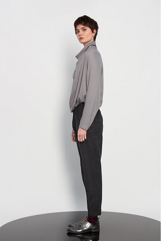 Γυναικεία μπλούζα με λοξό ντραπέ ζιβάγκο - Gaffer and Fluf LS70930.22