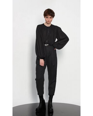 Γυναικείο μαύρο παντελόνι με πίετα - Gaffer and Fluf PT70707.17