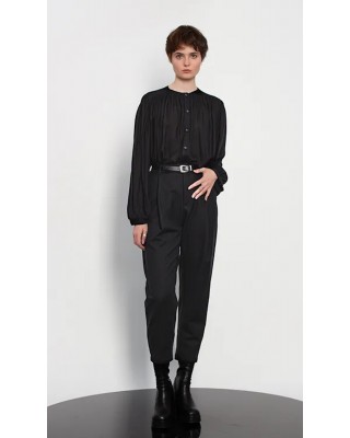 Γυναικείο μαύρο παντελόνι με πίετα - Gaffer and Fluf PT70707.17