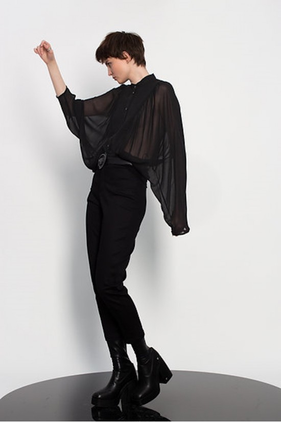 Women's black Paneled shirt - Gaffer and Fluff SH70002.33