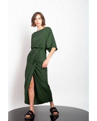 Γυναικείο χακί φόρεμα κιμονό tie up - Gaffer&Fluf DR82000.41