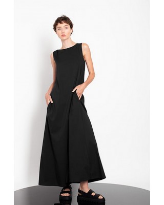 Γυναικείο μαύρο μάξι αμάνικο φόρεμα - Gaffer&Fluf DR25.21000.22