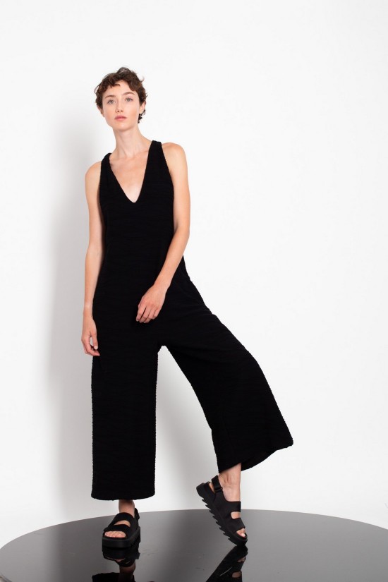 Γυναικεία λευκή v neck ολόσωμη φόρμα - Gaffer&Fluf JS25.29550.51