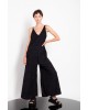 Γυναικεία μαύρη ολόσωμη φόρμα V neck - Gaffer&Fluf JS25.29002.51