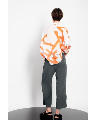 Γυναικείο μαύρο cropped παντελόνι με πιέτα - Gaffer&Fluf PT25.20719.87