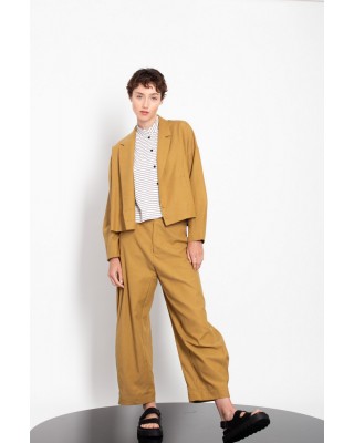 Γυναικείο μουσταρδί παντελόνι με πιέτα - Gaffer&Fluf PT25.22010.86