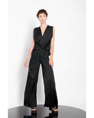 Γυναικείο μαύρο ψηλόμεσο παντελόνι καμπάνα - Gaffer&fluf PT25.26551.42 