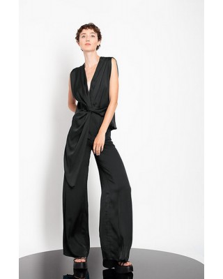 Γυναικείο μαύρο ψηλόμεσο παντελόνι καμπάνα - Gaffer&fluf PT25.26551.42 