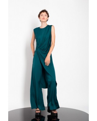 Γυναικείο πετρόλ ψηλόμεσο παντελόνι καμπάνα - Gaffer&fluf PT25.26551.42 