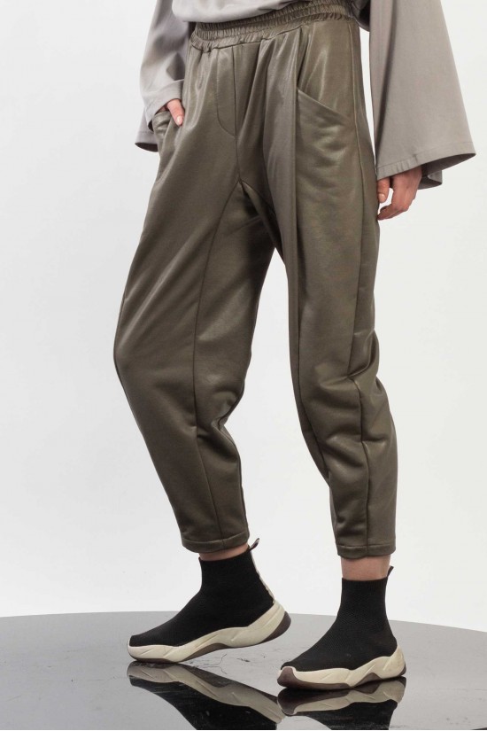 Coated Pleated Pegged Pants- Gaffer&Fluf PT35402.50 Coated Pleated Pegged Pants- Gaffer&Fluf PT35402.50