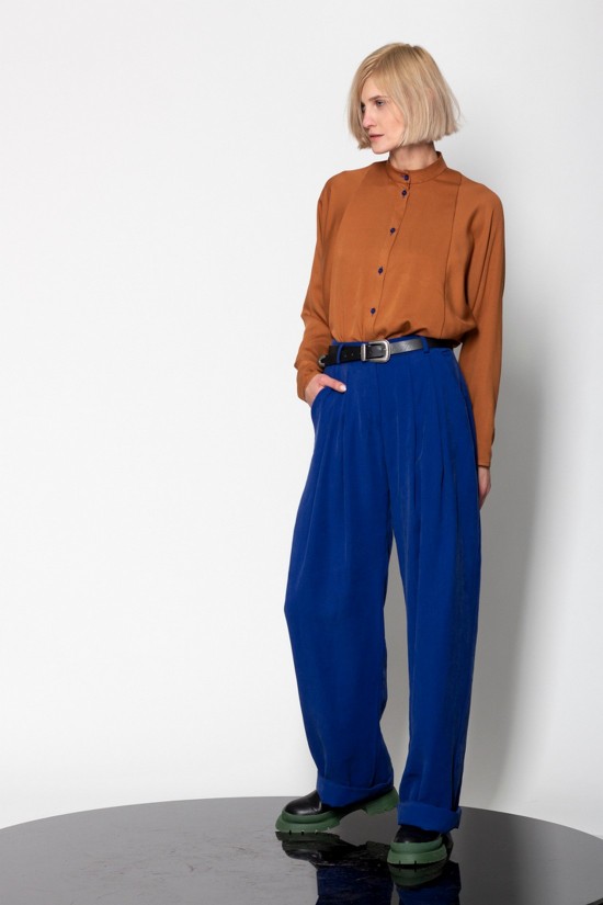 Straight loose pleated pants- Gaffer&Fluf PT50001.13 Straight loose pleated pants- Gaffer&Fluf PT50001.13