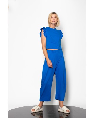 Γυναικεία κοντή μπλούζα με βολάν - Gaffer& Fluf TS66300.59