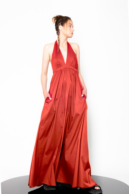 Φόρεμα Μάξι με Gathered Halter - Gaffer&Fluf DR60083.22