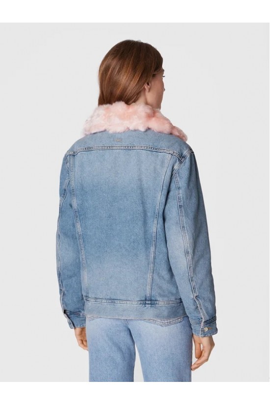 Liu Jo denim jacket with pink lining - UF2089D4751 Liu Jo denim jacket with pink lining - UF2089D4751