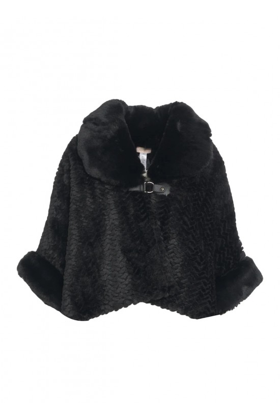 Γυναικεία μαύρη κάπα με γούνα - Liu Jo 2F5051T0300 Γυναικεία μαύρη κάπα με γούνα - Liu Jo 2F5051T0300