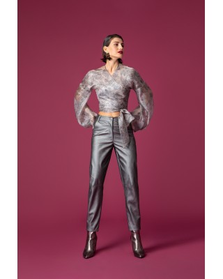 Γυναικεία κρουαζέ μπλούζα με print - Moutaki 24.01.142