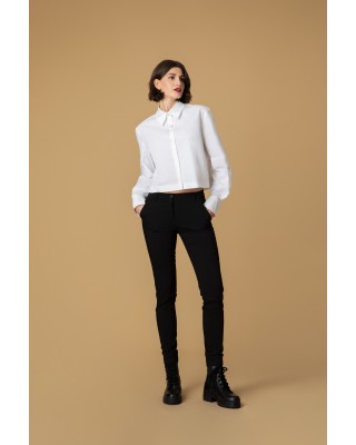 Γυναικείο μαύρο ίσιο παντελόνι - Moutaki 401