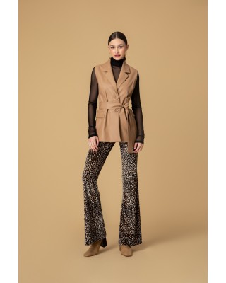 Γυναικείο ασημί δερμάτινο γιλέκο - Moutaki 24.06.155