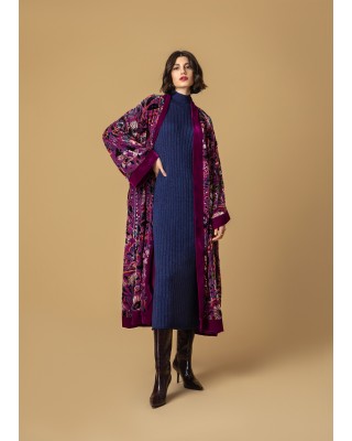 Γυναικείο μπλε πλεκτό αμάνικο φόρεμα - Moutaki 24.KN7.103