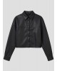 Γυναικείο cropped faux leather πουκάμισο - Moutaki 26.09.130