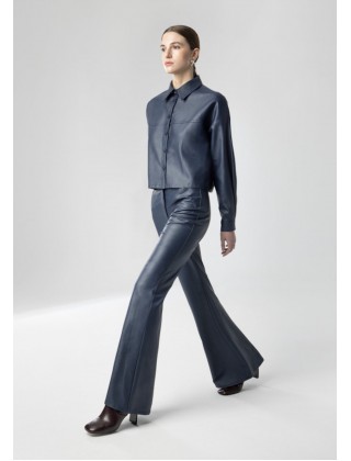 Γυναικείο cropped faux leather πουκάμισο - Moutaki 26.09.130
