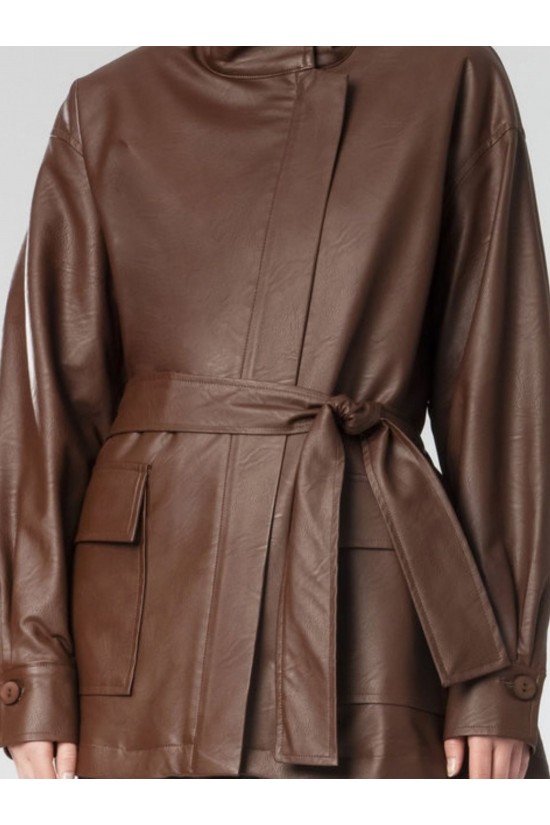 Γυναικείο oversized ecoleather jacket - Moutaki 26.06.161