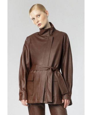 Γυναικείο oversized ecoleather jacket - Moutaki 26.06.161