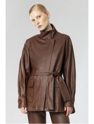 Γυναικείο oversized ecoleather jacket - Moutaki 26.06.161