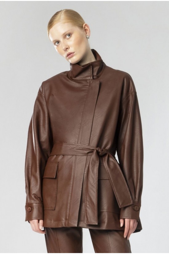 Γυναικείο oversized ecoleather jacket - Moutaki 26.06.161