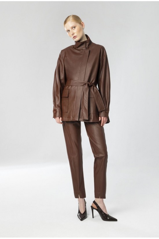 Γυναικείο oversized ecoleather jacket - Moutaki 26.06.161