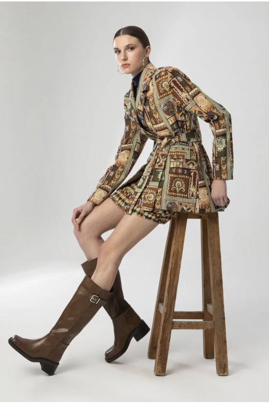 Γυναικείο oversized σακάκι με ethnic print - Moutaki 26.06.147 Γυναικείο oversized σακάκι με ethnic print - Moutaki 26.06.147